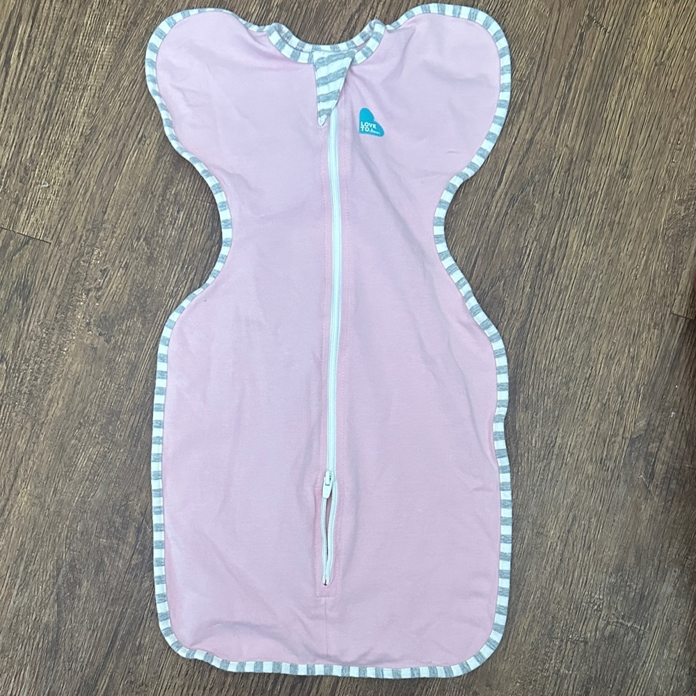 Love to Dream Pink Sleep Sack with Gray Stripes